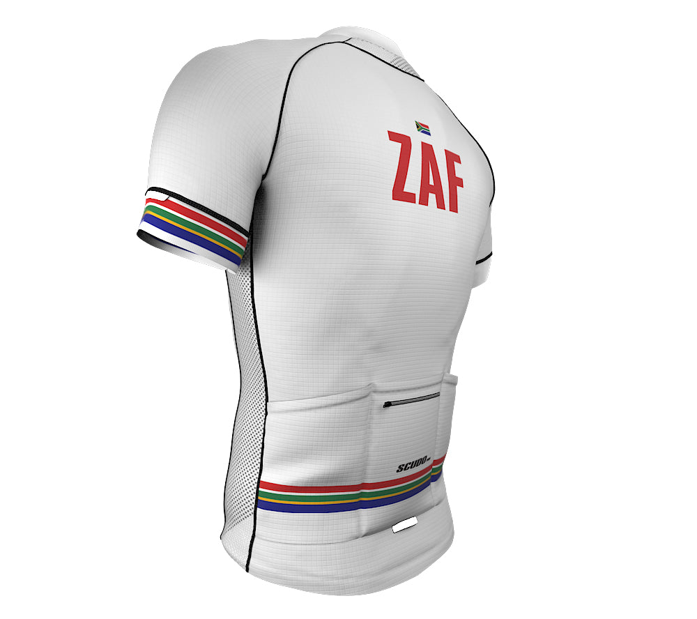 South Africa White CODE Short Sleeve Cycling PRO Jersey for Men and Women