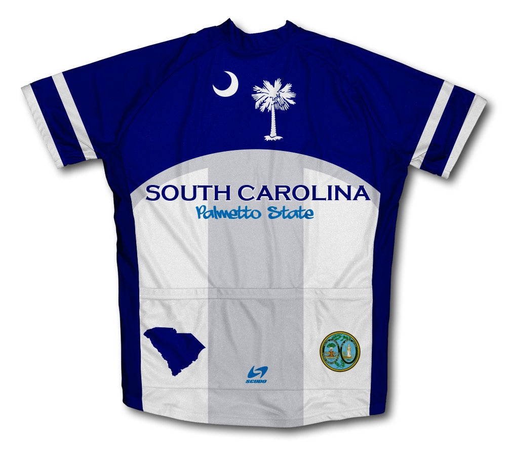 South Carolina Flag Short Sleeve Cycling Jersey for Men and Women