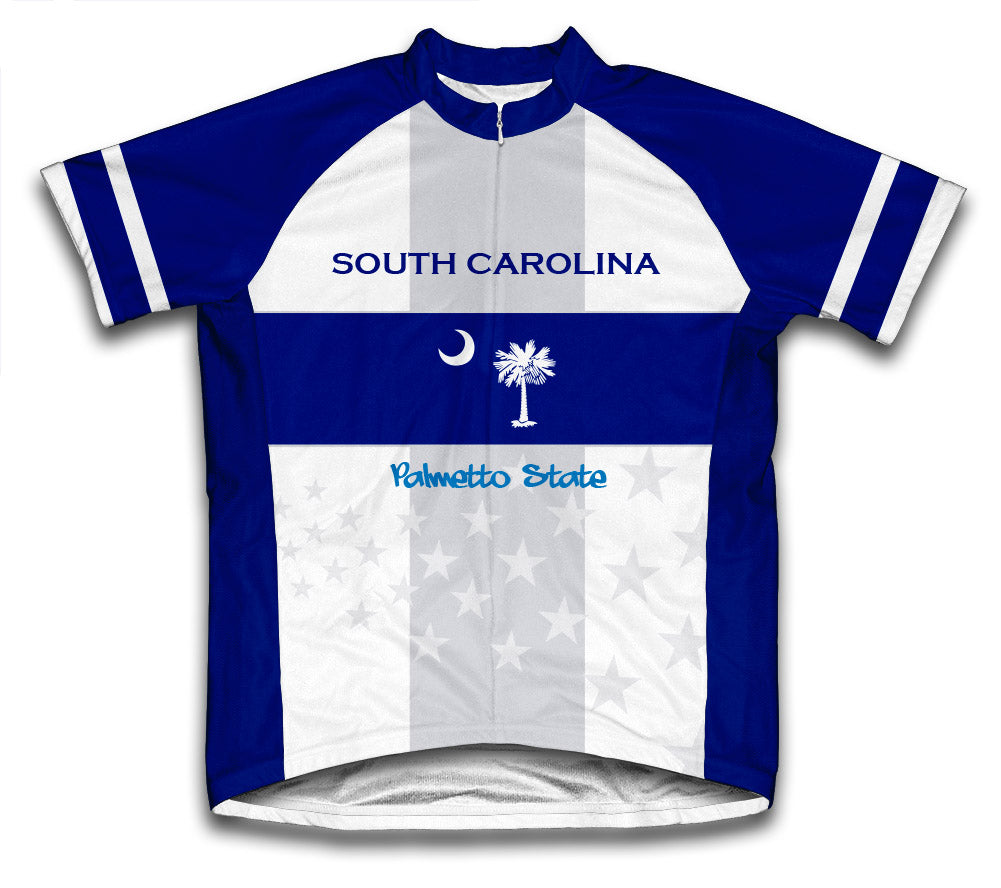 South Carolina Flag Short Sleeve Cycling Jersey for Men and Women
