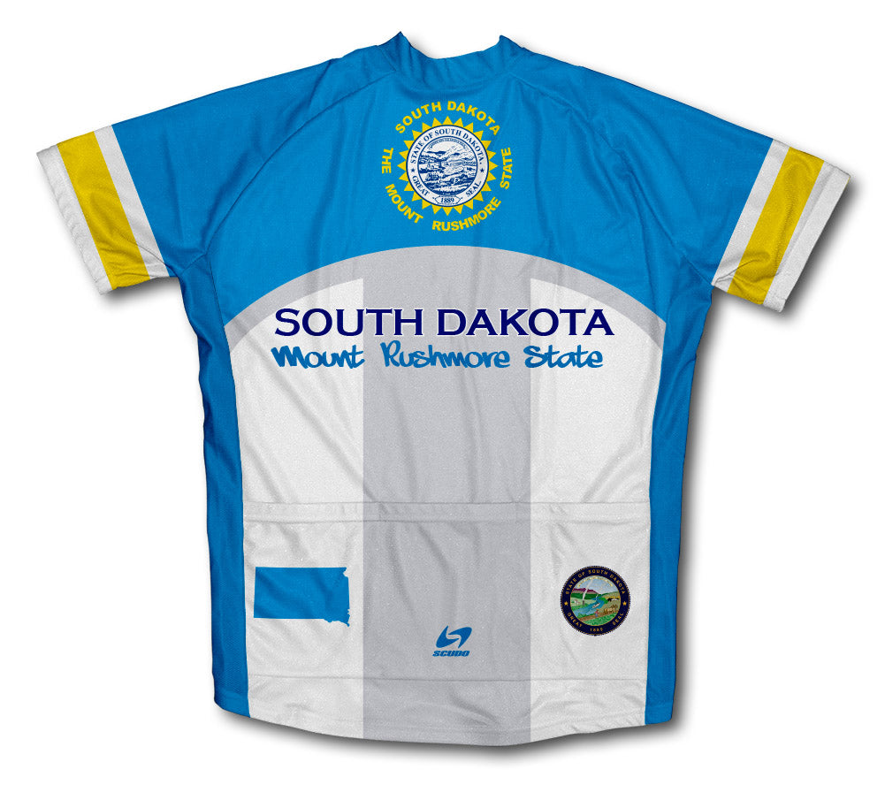 South Dakota Flag Short Sleeve Cycling Jersey for Men and Women