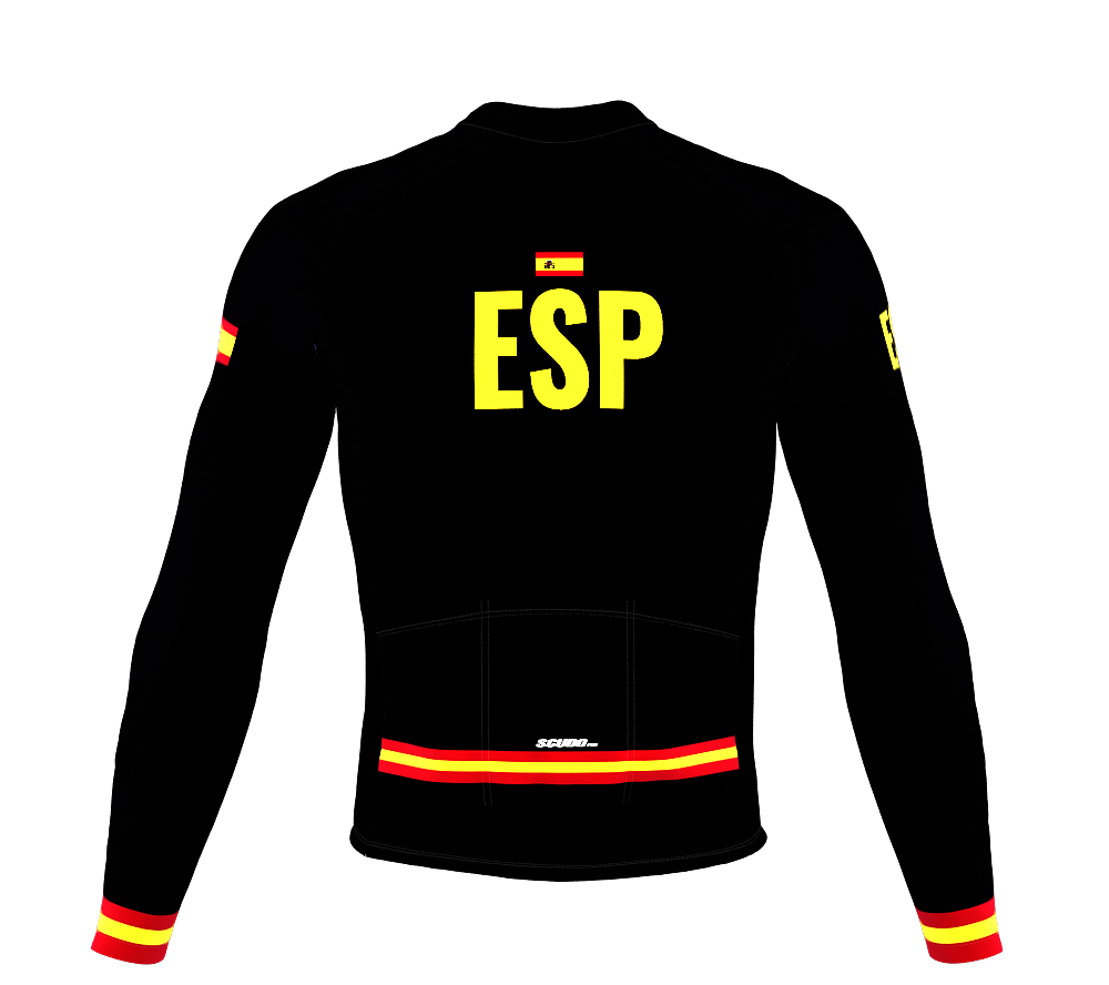 ScudoPro Pro Thermal Long Sleeve Cycling Jersey Country CODE Spain Black | Men and Women