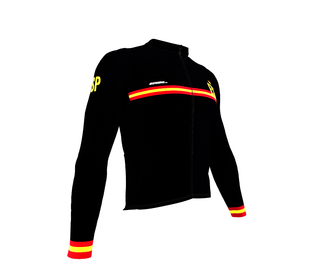 ScudoPro Pro Thermal Long Sleeve Cycling Jersey Country CODE Spain Black | Men and Women