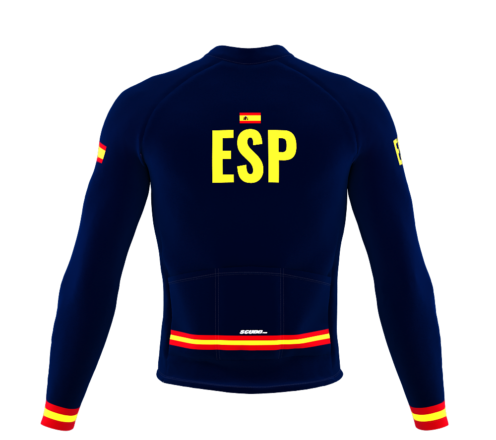 ScudoPro Pro Thermal Long Sleeve Cycling Jersey Country CODE Spain Blue | Men and Women