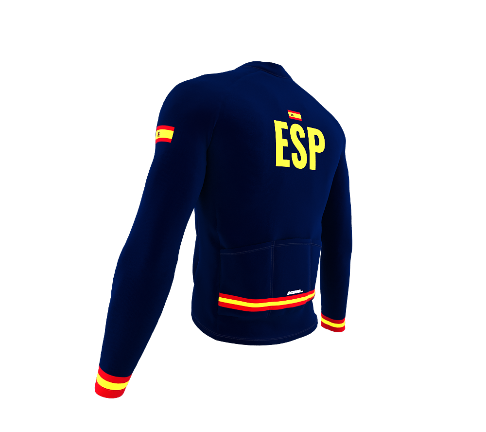 ScudoPro Pro Thermal Long Sleeve Cycling Jersey Country CODE Spain Blue | Men and Women