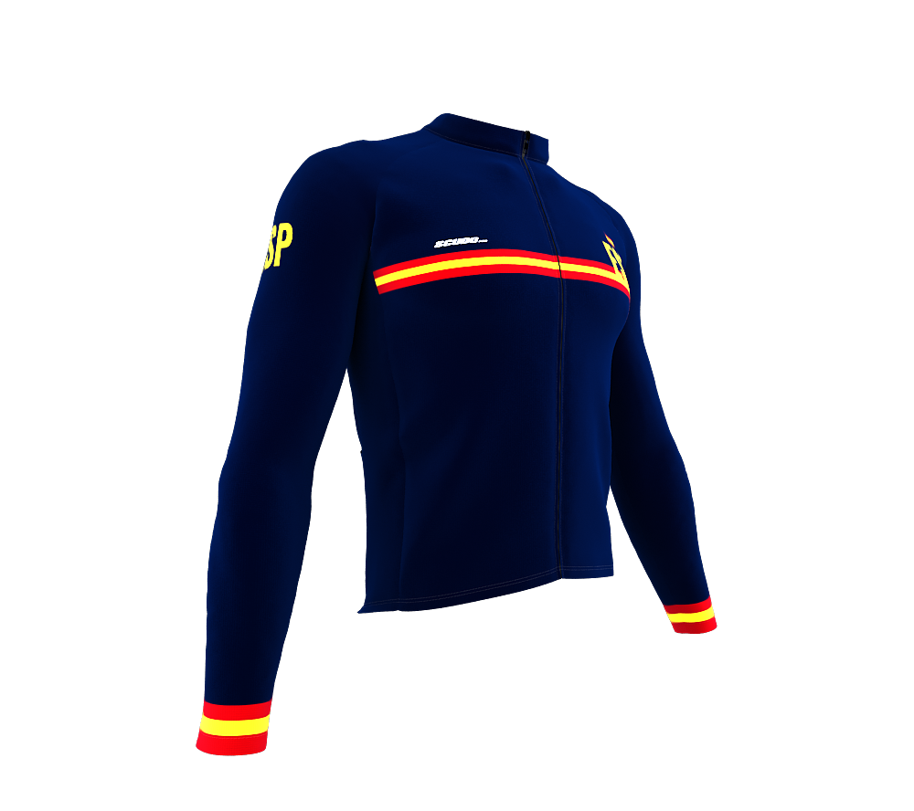 ScudoPro Pro Thermal Long Sleeve Cycling Jersey Country CODE Spain Blue | Men and Women