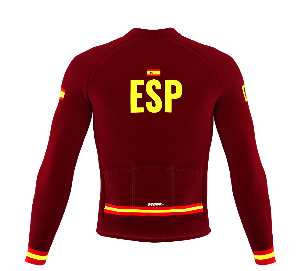 ScudoPro Pro Thermal Long Sleeve Cycling Jersey Country CODE Spain Vine | Men and Women