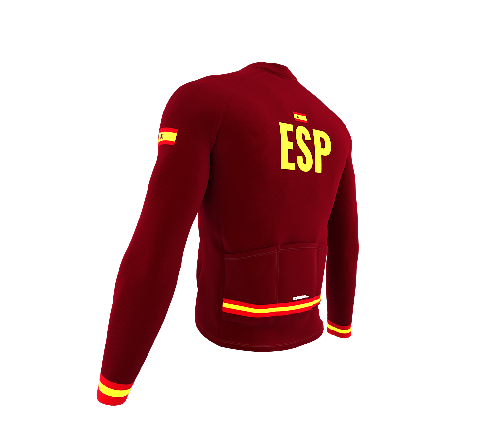 ScudoPro Pro Thermal Long Sleeve Cycling Jersey Country CODE Spain Vine | Men and Women