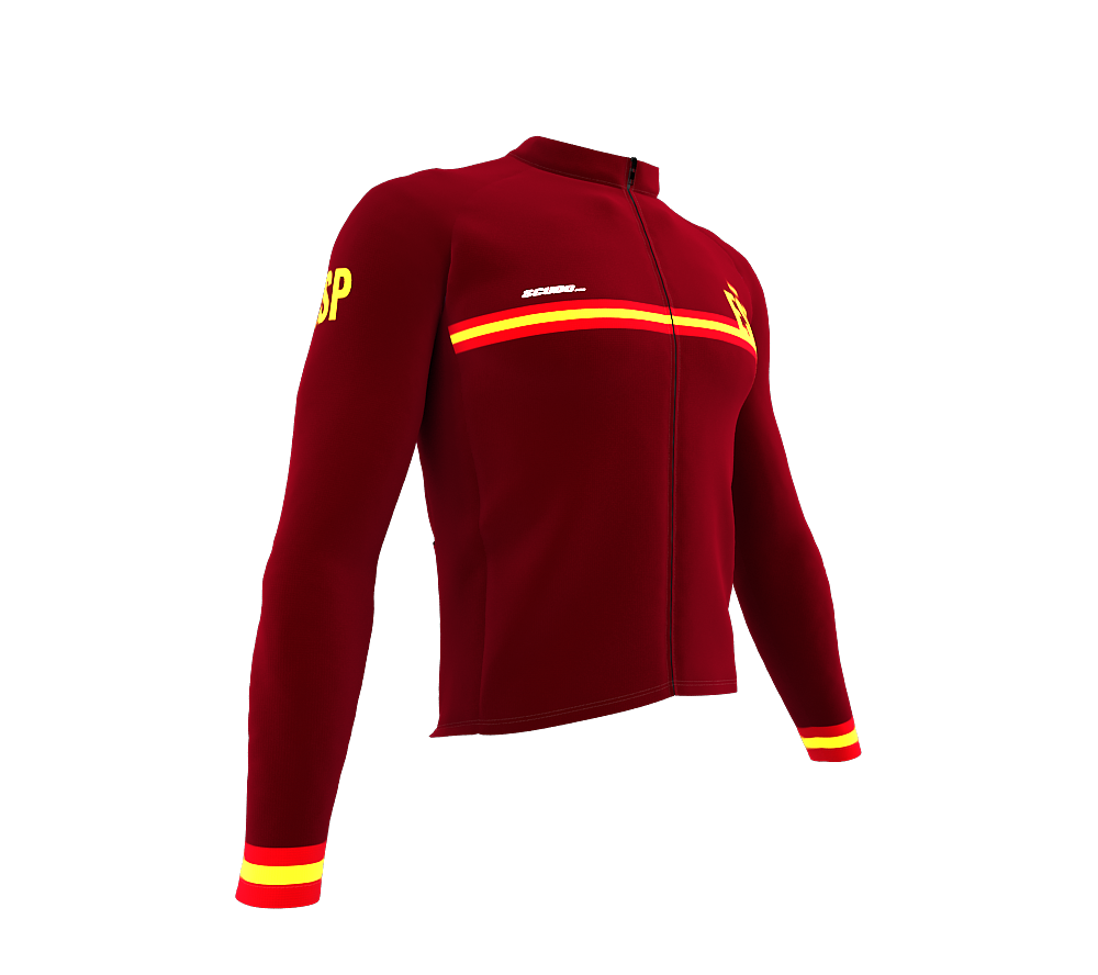 ScudoPro Pro Thermal Long Sleeve Cycling Jersey Country CODE Spain Vine | Men and Women