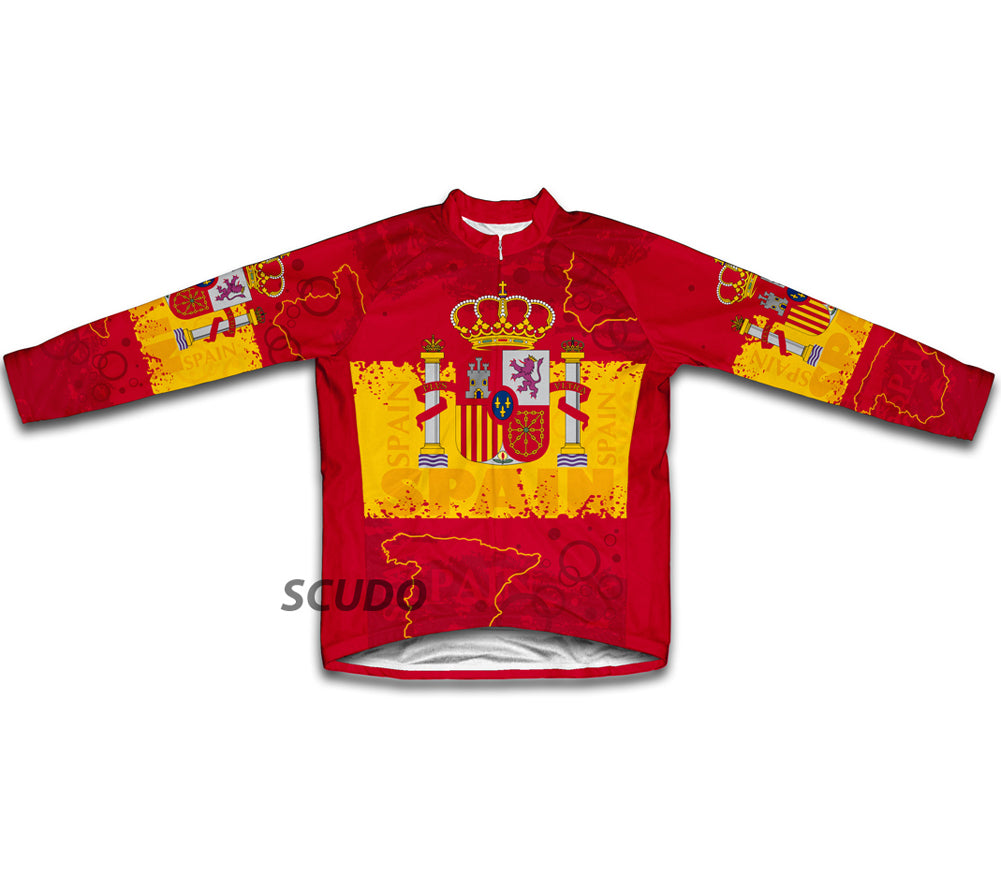 Spain Flag Winter Thermal Cycling Jersey