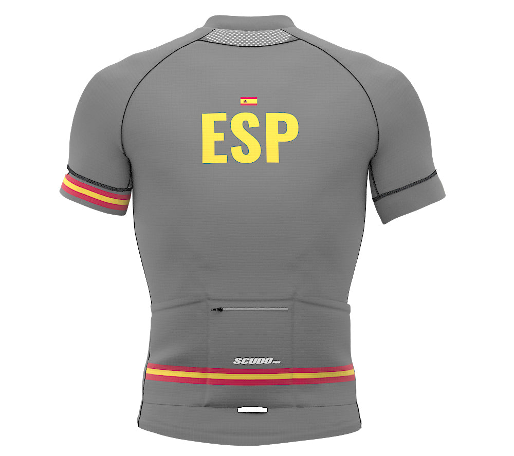 Spain Gray CODE Short Sleeve Cycling PRO Jersey for Men and Women