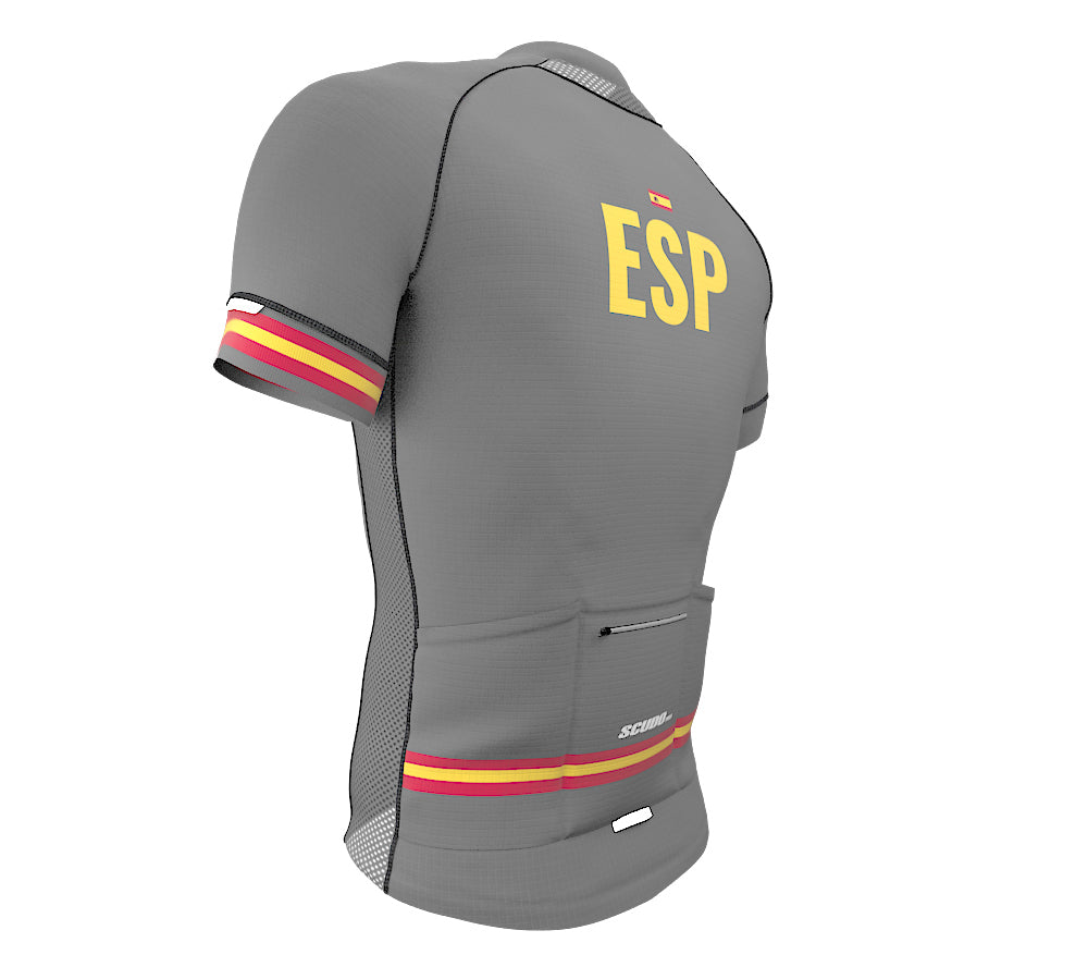 Spain Gray CODE Short Sleeve Cycling PRO Jersey for Men and Women