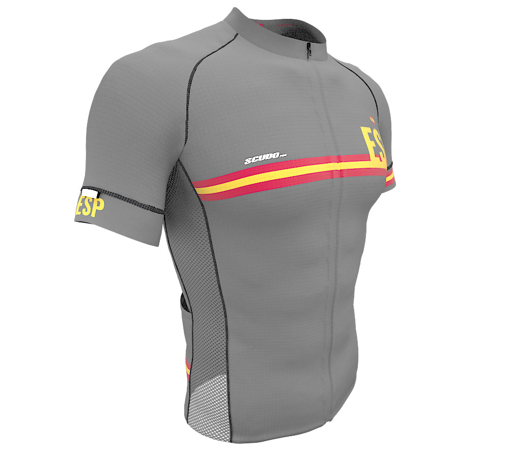 Spain Gray CODE Short Sleeve Cycling PRO Jersey for Men and Women