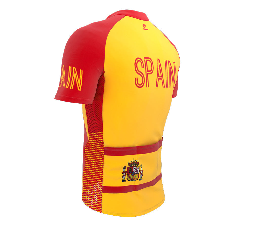 Spain  Full Zipper Bike Short Sleeve Cycling Jersey