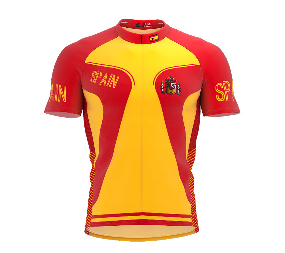 Spain  Full Zipper Bike Short Sleeve Cycling Jersey