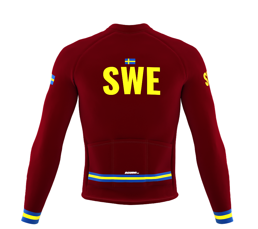 ScudoPro Pro Thermal Long Sleeve Cycling Jersey Country CODE Sweden Vine | Men and Women