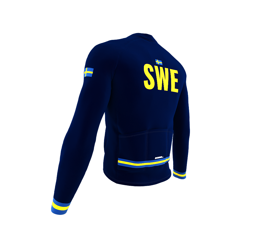 ScudoPro Pro Thermal Long Sleeve Cycling Jersey Country CODE Sweden Blue | Men and Women