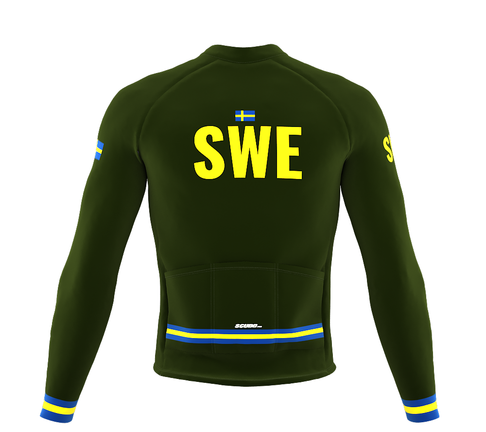 ScudoPro Pro Thermal Long Sleeve Cycling Jersey Country CODE Sweden Green | Men and Women