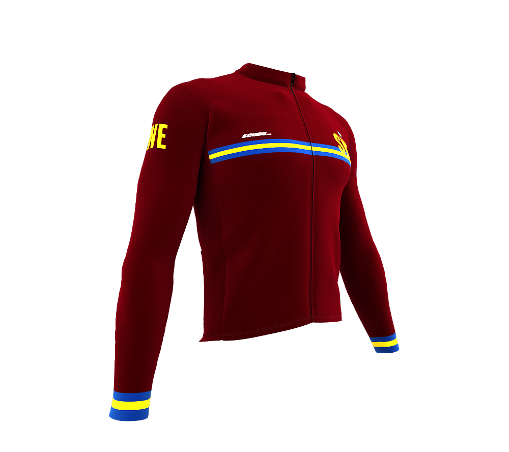ScudoPro Pro Thermal Long Sleeve Cycling Jersey Country CODE Sweden Vine | Men and Women