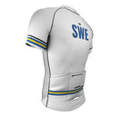 Sweden White CODE Short Sleeve Cycling PRO Jersey for Men and Women