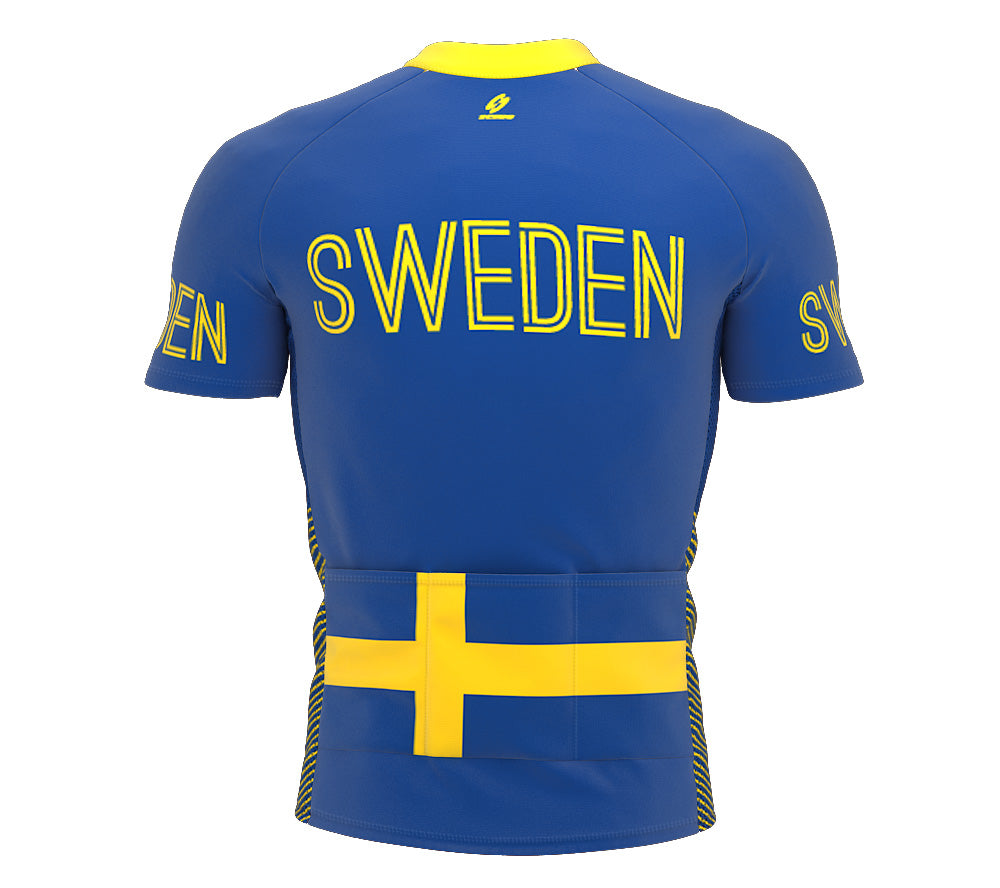 Sweden  Full Zipper Bike Short Sleeve Cycling Jersey