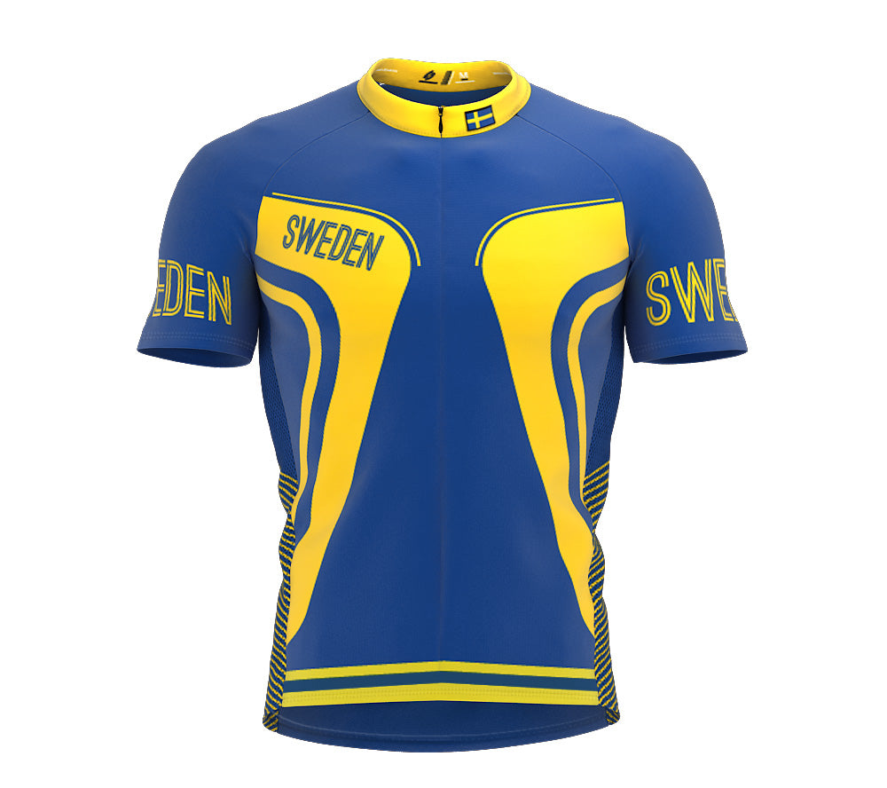 Sweden  Full Zipper Bike Short Sleeve Cycling Jersey