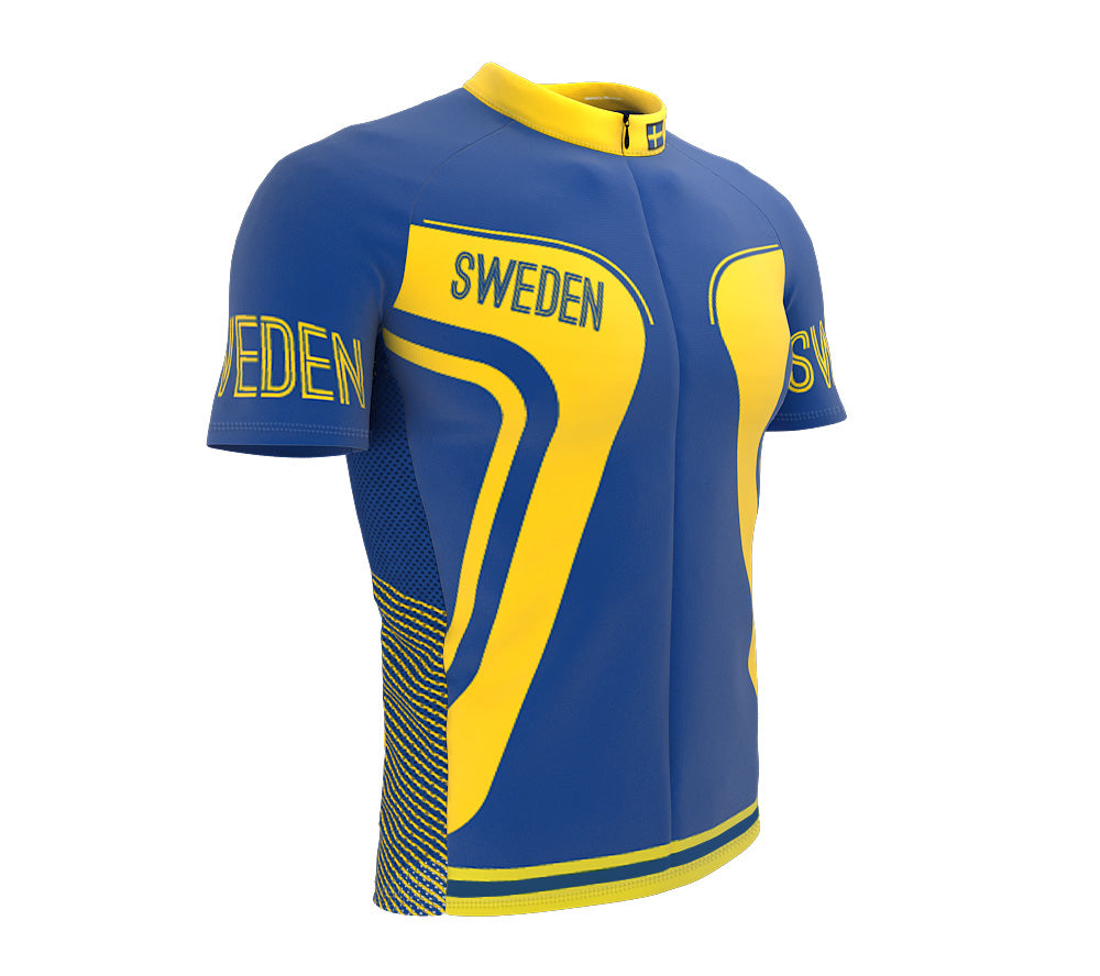 Sweden  Full Zipper Bike Short Sleeve Cycling Jersey