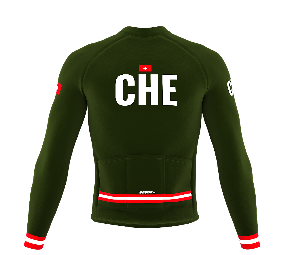 ScudoPro Pro Thermal Long Sleeve Cycling Jersey Country CODE Switzerland Green | Men and Women