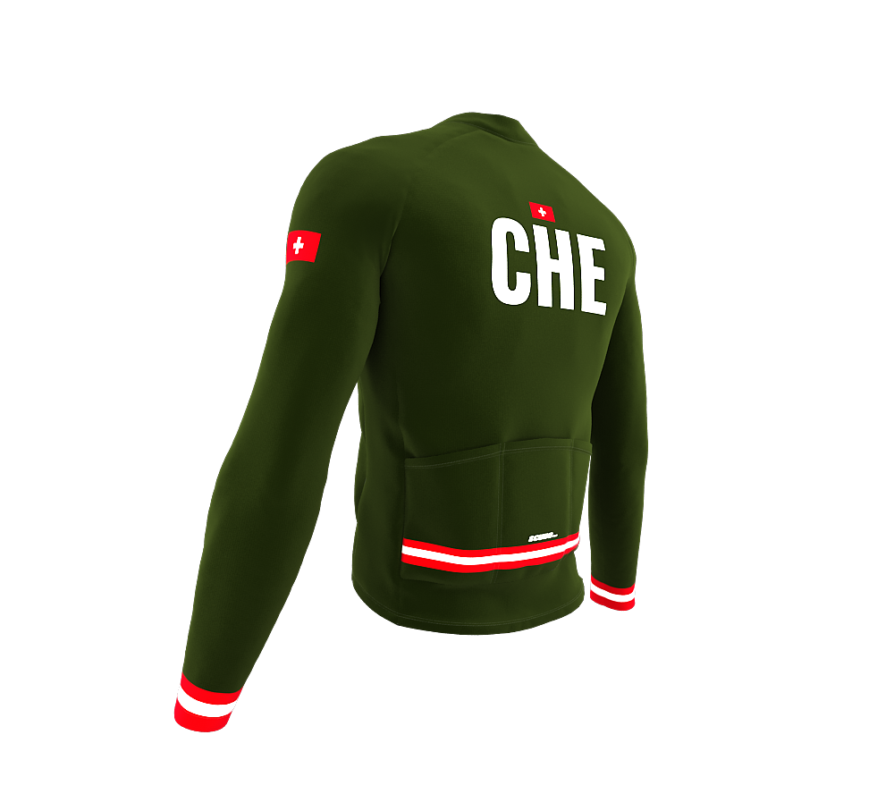 ScudoPro Pro Thermal Long Sleeve Cycling Jersey Country CODE Switzerland Green | Men and Women