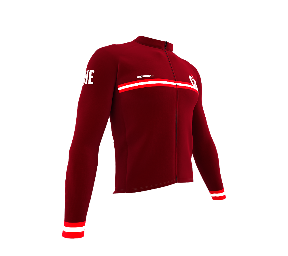 ScudoPro Pro Thermal Long Sleeve Cycling Jersey Country CODE Switzerland Vine | Men and Women