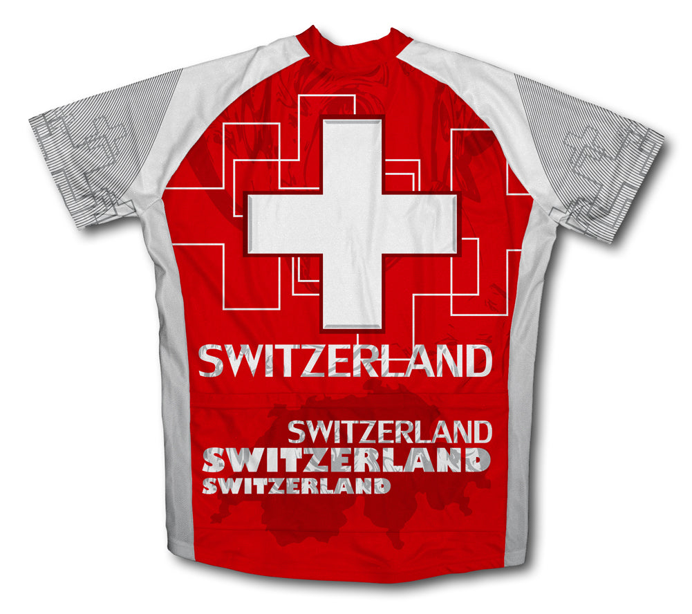 Switzerland Short Sleeve Cycling Jersey for Men and Women