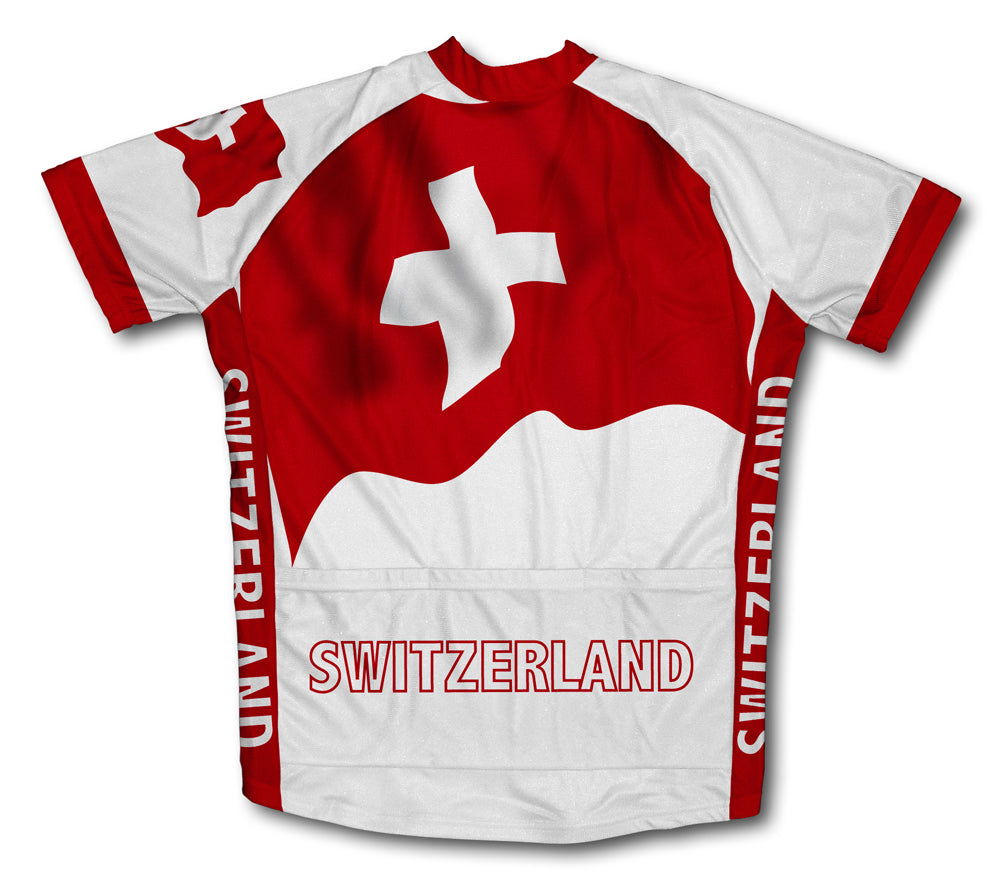Switzerland Flag Short Sleeve Cycling Jersey Cycling Jersey for