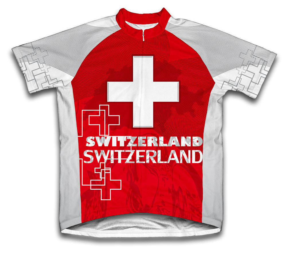 Switzerland Short Sleeve Cycling Jersey for Men and Women