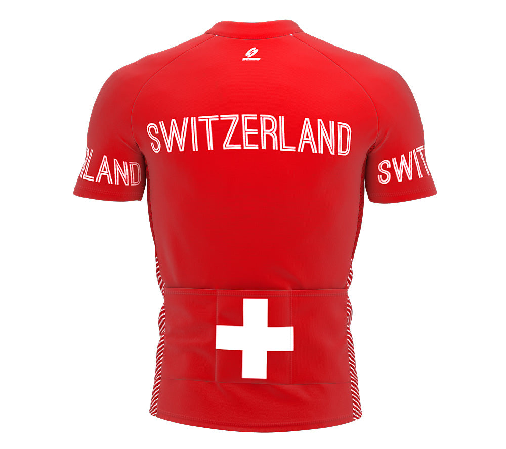 Switzerland  Full Zipper Bike Short Sleeve Cycling Jersey