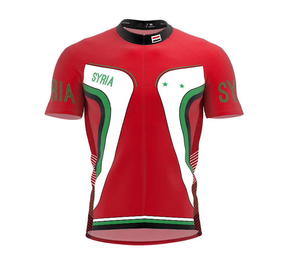 Syria  Full Zipper Bike Short Sleeve Cycling Jersey