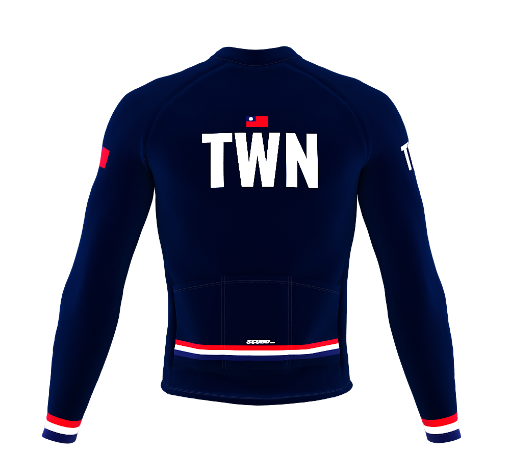 ScudoPro Pro Thermal Long Sleeve Cycling Jersey Country CODE Taiwan Blue | Men and Women