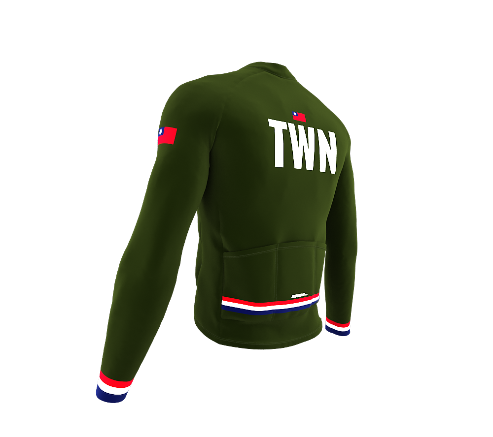 ScudoPro Pro Thermal Long Sleeve Cycling Jersey Country CODE Taiwan Green | Men and Women