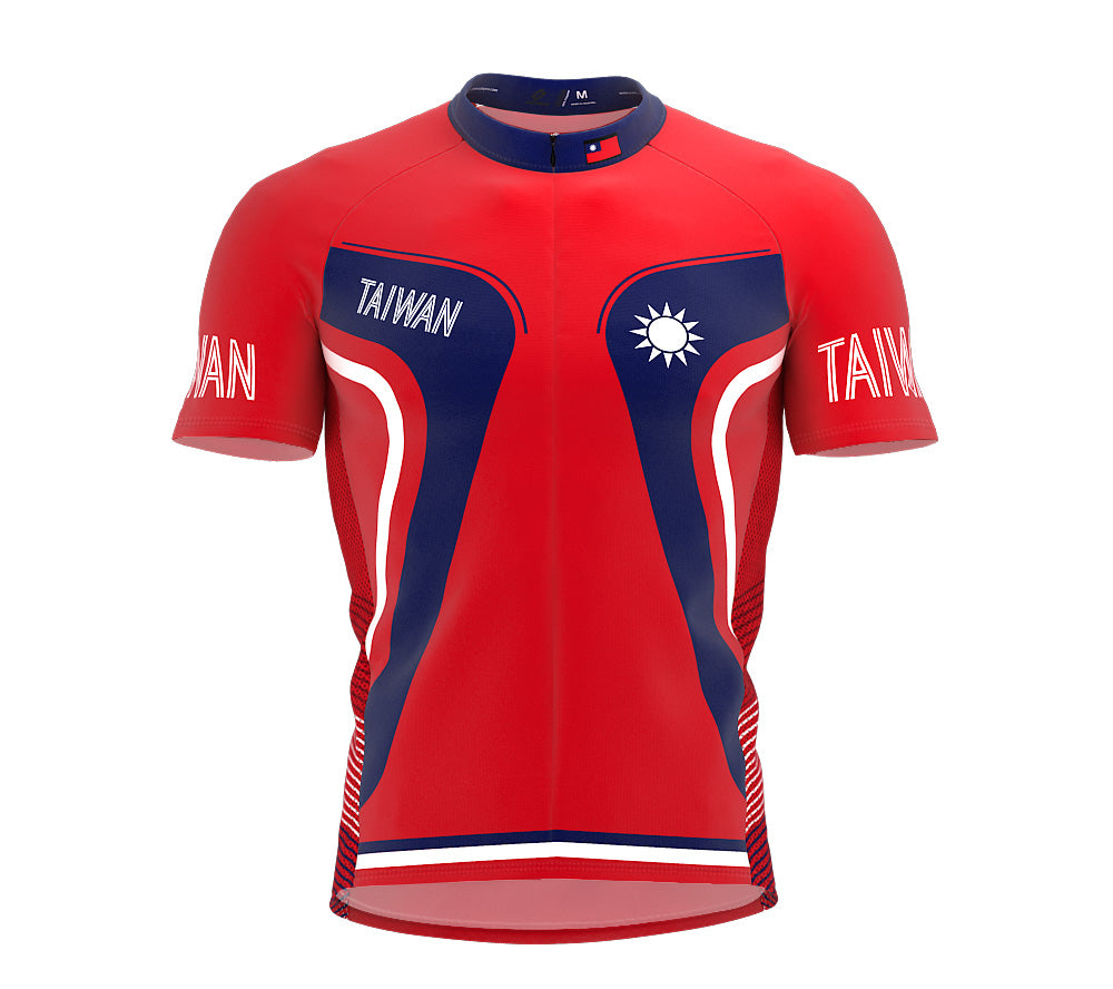 Taiwan  Full Zipper Bike Short Sleeve Cycling Jersey