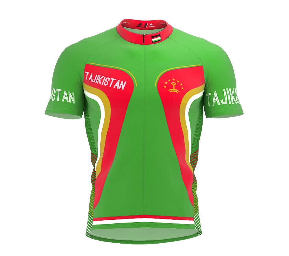 Tajikistan  Full Zipper Bike Short Sleeve Cycling Jersey