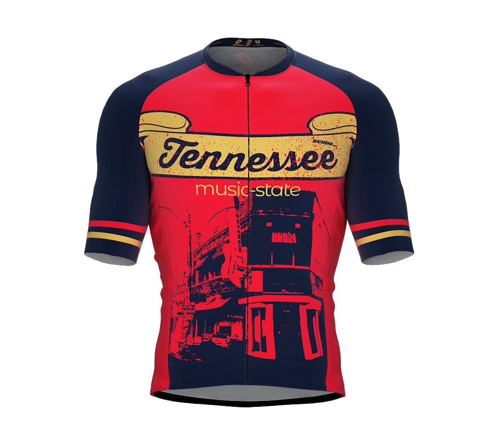 ScudoPro Pro-Elite Short Sleeve Cycling Jersey Tennessee USA State Icon landmark symbol identity  | Men and Women