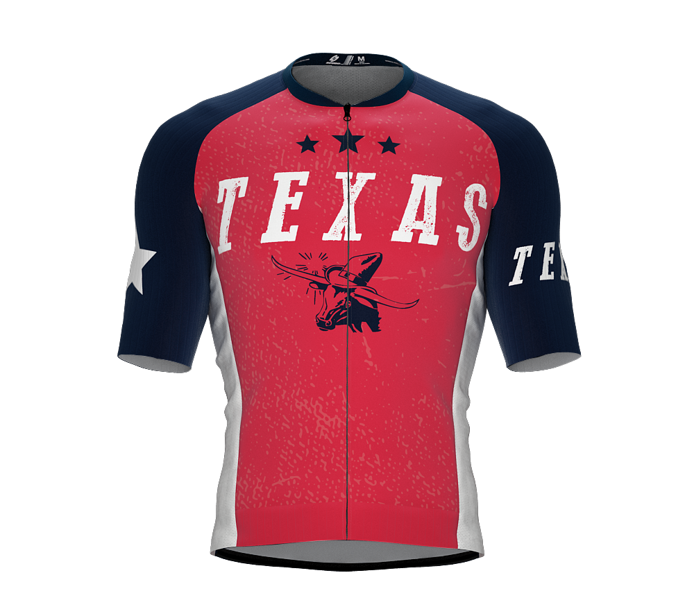 ScudoPro Pro-Elite Short Sleeve Cycling Jersey Texas USA State Icon landmark symbol identity  | Men and Women