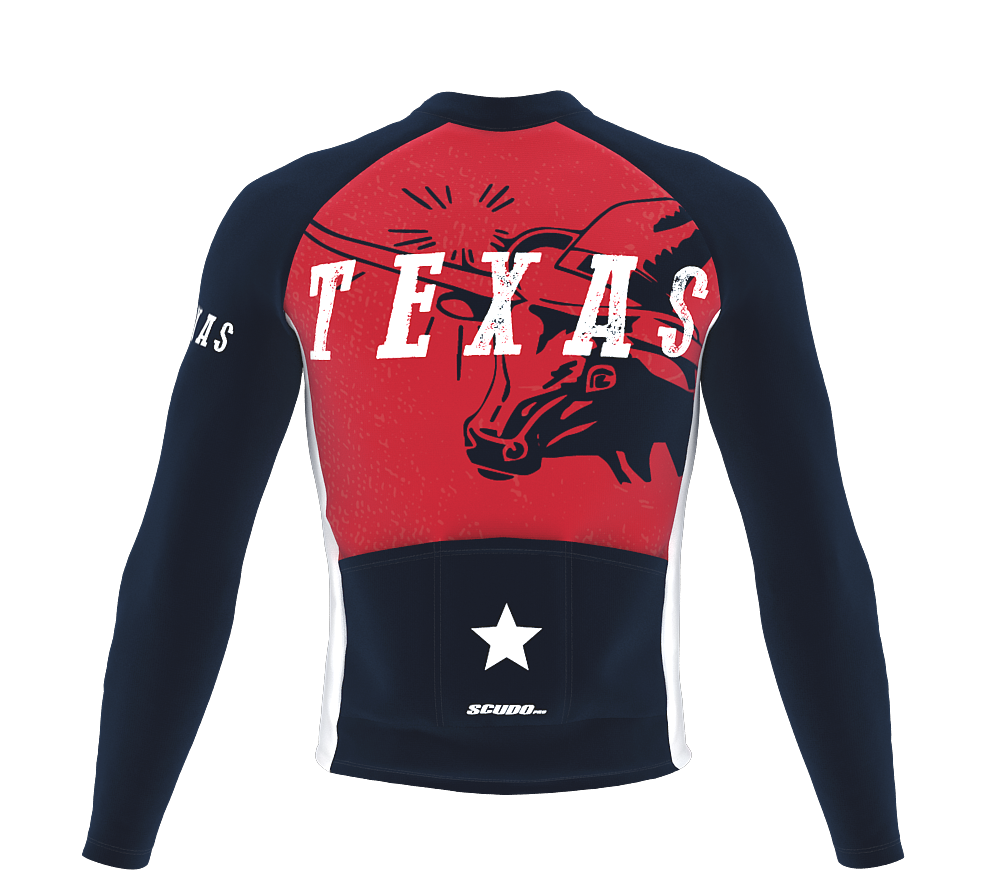 ScudoPro Pro Thermal Long Sleeve Cycling Jersey Texas USA state Icon landmark identity  | Men and Women