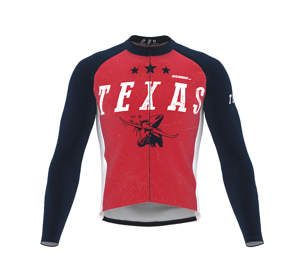 ScudoPro Pro Thermal Long Sleeve Cycling Jersey Texas USA state Icon landmark identity  | Men and Women