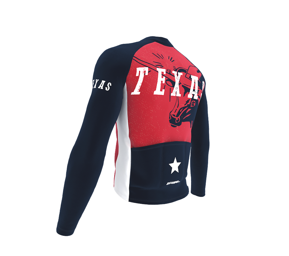ScudoPro Pro Thermal Long Sleeve Cycling Jersey Texas USA state Icon landmark identity  | Men and Women
