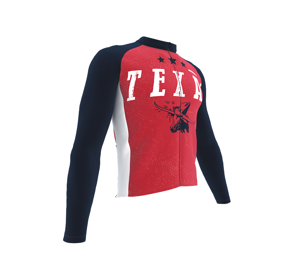 ScudoPro Pro Thermal Long Sleeve Cycling Jersey Texas USA state Icon landmark identity  | Men and Women