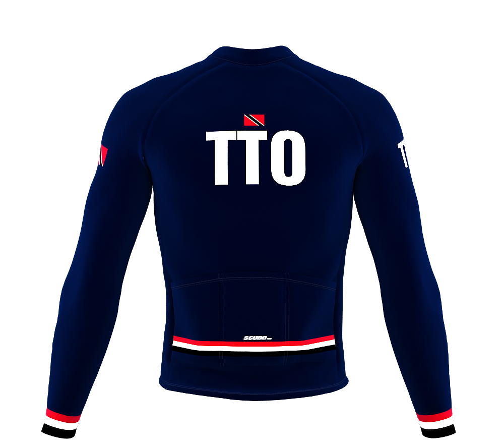 ScudoPro Pro Thermal Long Sleeve Cycling Jersey Country CODE Trinidad And Tobago Blue | Men and Women