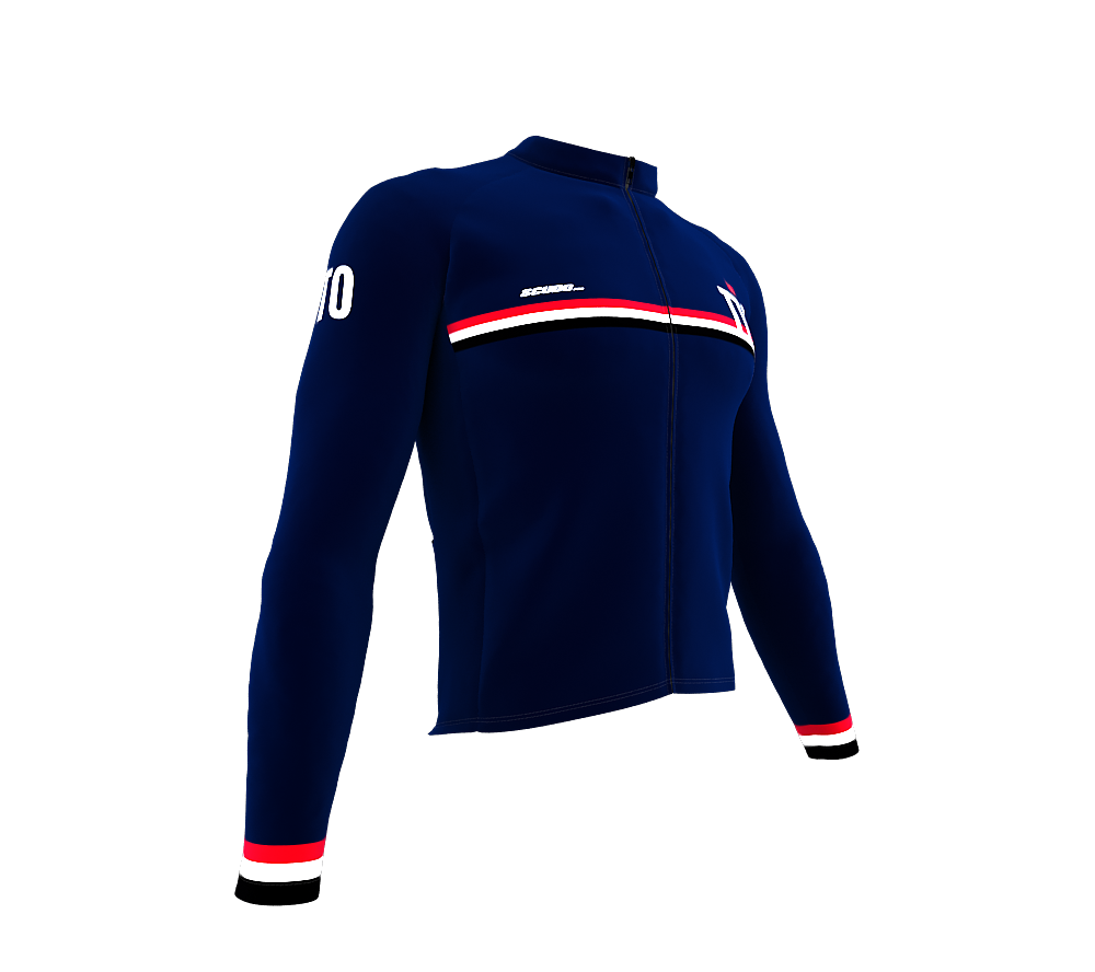 ScudoPro Pro Thermal Long Sleeve Cycling Jersey Country CODE Trinidad And Tobago Blue | Men and Women