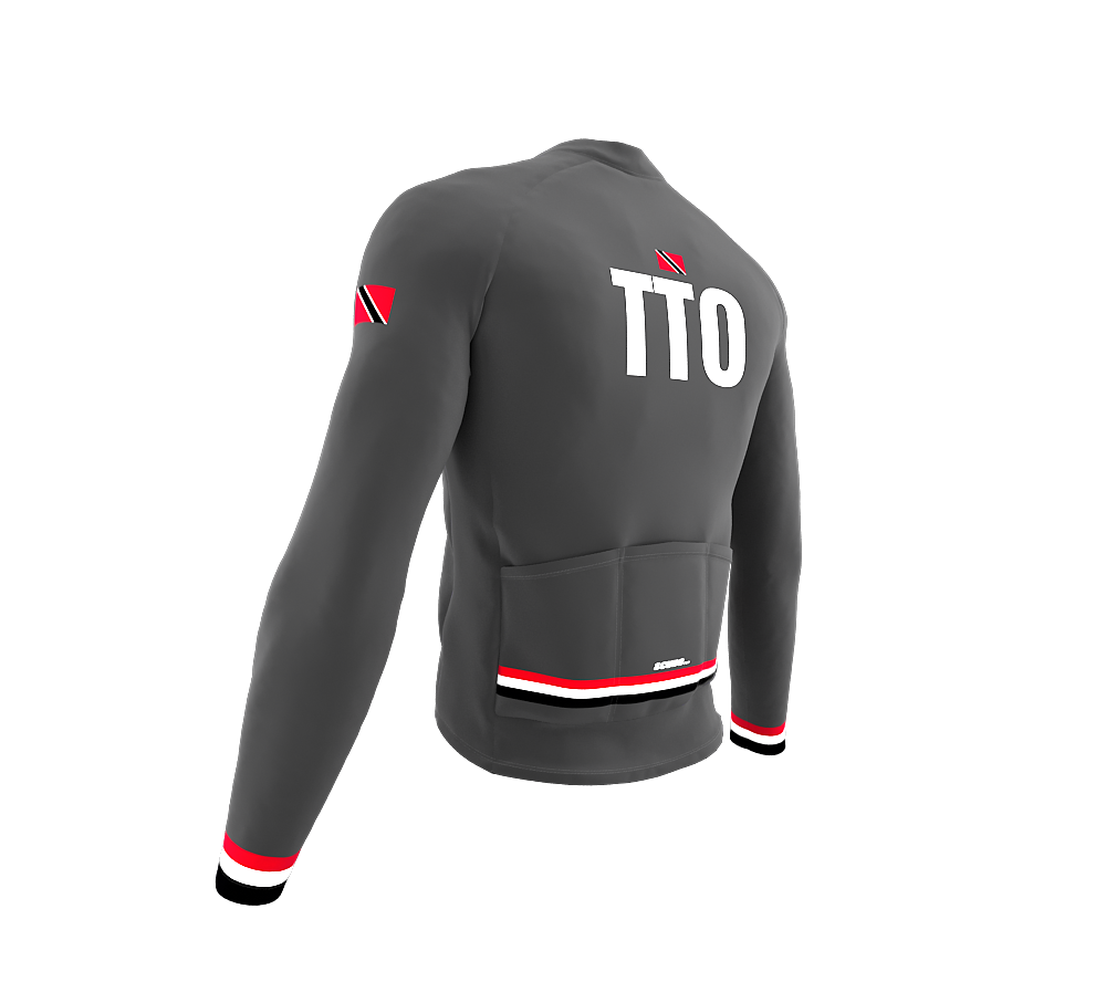 ScudoPro Pro Thermal Long Sleeve Cycling Jersey Country CODE Trinidad And Tobago Gray | Men and Women