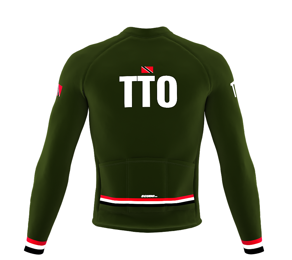 ScudoPro Pro Thermal Long Sleeve Cycling Jersey Country CODE Trinidad And Tobago Green | Men and Women