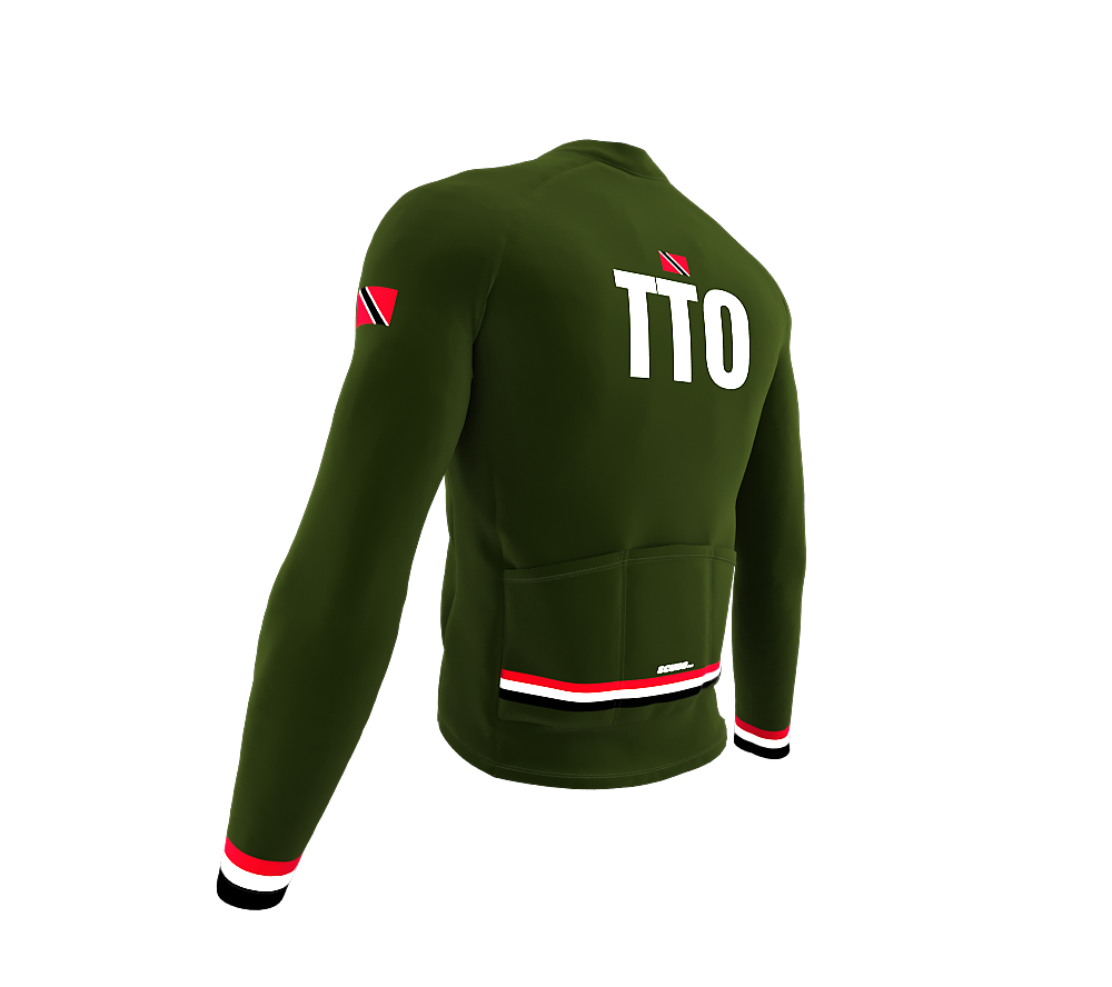 ScudoPro Pro Thermal Long Sleeve Cycling Jersey Country CODE Trinidad And Tobago Green | Men and Women