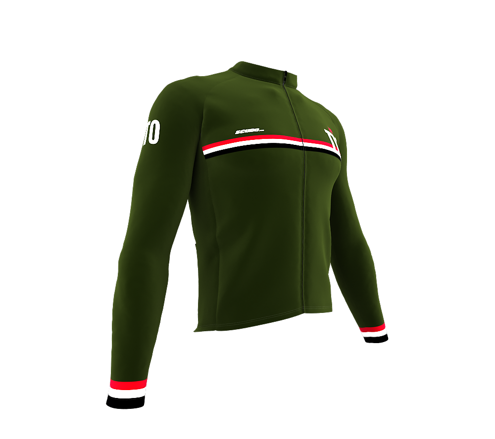 ScudoPro Pro Thermal Long Sleeve Cycling Jersey Country CODE Trinidad And Tobago Green | Men and Women